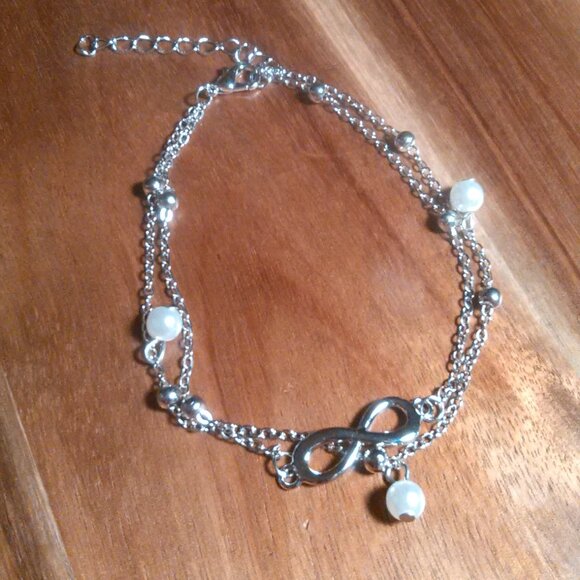 Double Row Infinity Bracelet, Extends to Anklet - Picture 6 of 13